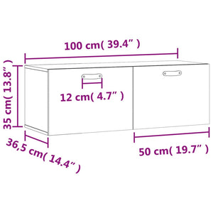 vidaXL Wandschrank Schwarz 100x36,5x35 cm Holzwerkstoff