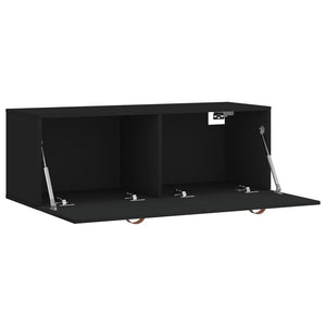 vidaXL Wandschrank Schwarz 100x36,5x35 cm Holzwerkstoff