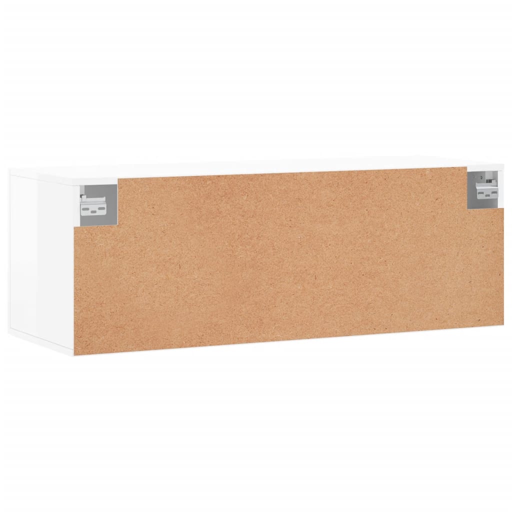 vidaXL Wandschrank Hochglanz-Weiß 100x36,5x35 cm Holzwerkstoff