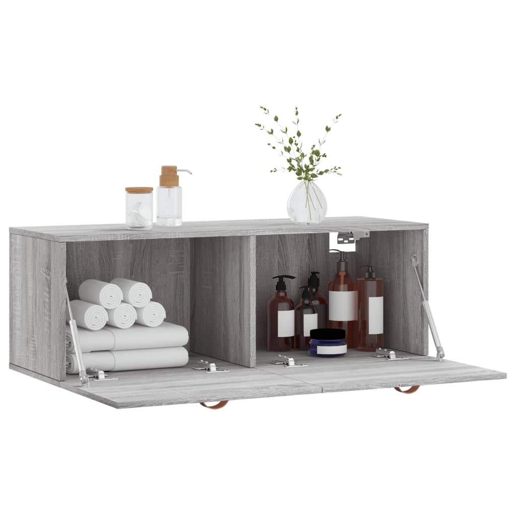 vidaXL Wandschrank Grau Sonoma 100x36,5x35 cm Holzwerkstoff