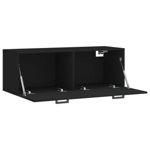 Wandschrank Schwarz 100x36,5x35 cm Holzwerkstoff Stilecasa