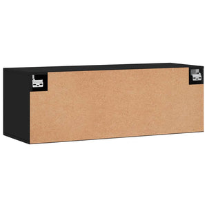 Wandschrank Schwarz 100x36,5x35 cm Holzwerkstoff Stilecasa