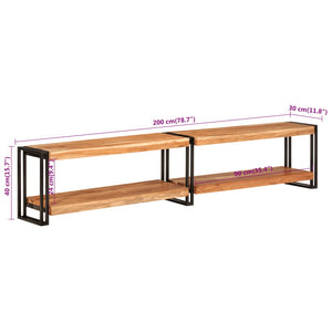 vidaXL TV-Schrank 200x30x40 cm Massivholz Akazie