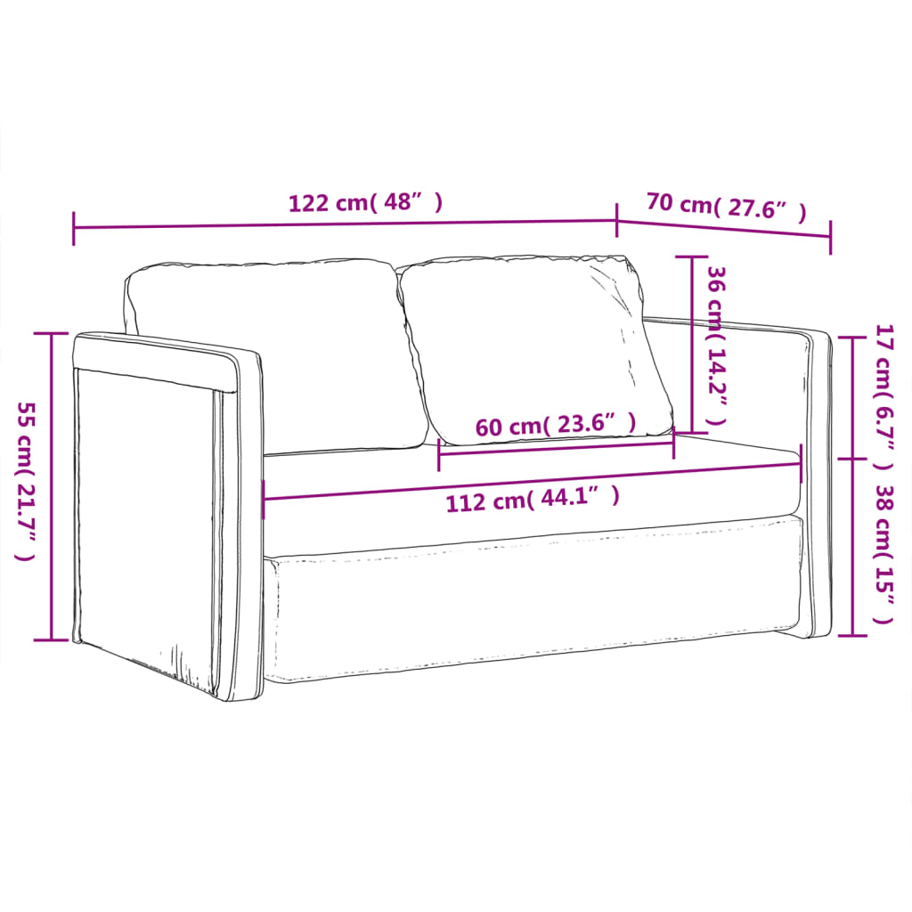 Bodensofa mit Schlaffunktion Hellgrau 122x204x55 cm Samt Stilecasa