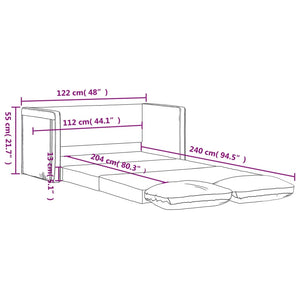 Bodensofa mit Schlaffunktion Hellgrau 122x204x55 cm Samt Stilecasa