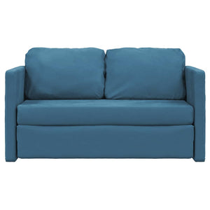 Bodensofa mit Schlaffunktion Blau 122x204x55 cm Samt Stilecasa