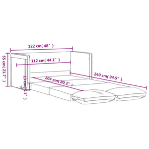 Bodensofa mit Schlaffunktion Blau 122x204x55 cm Samt Stilecasa