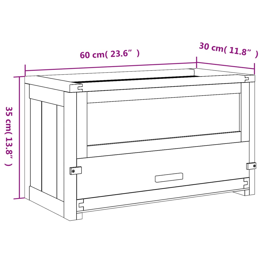 vidaXL Hamsterkäfig 60x30x35 cm Massivholz Tanne