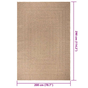 vidaXL Teppich ZIZUR 200x290 cm Jute-Optik Indoor und Outdoor