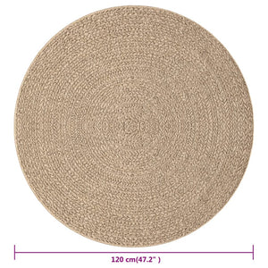 vidaXL Teppich ZIZUR 120 cm Jute-Optik Indoor und Outdoor