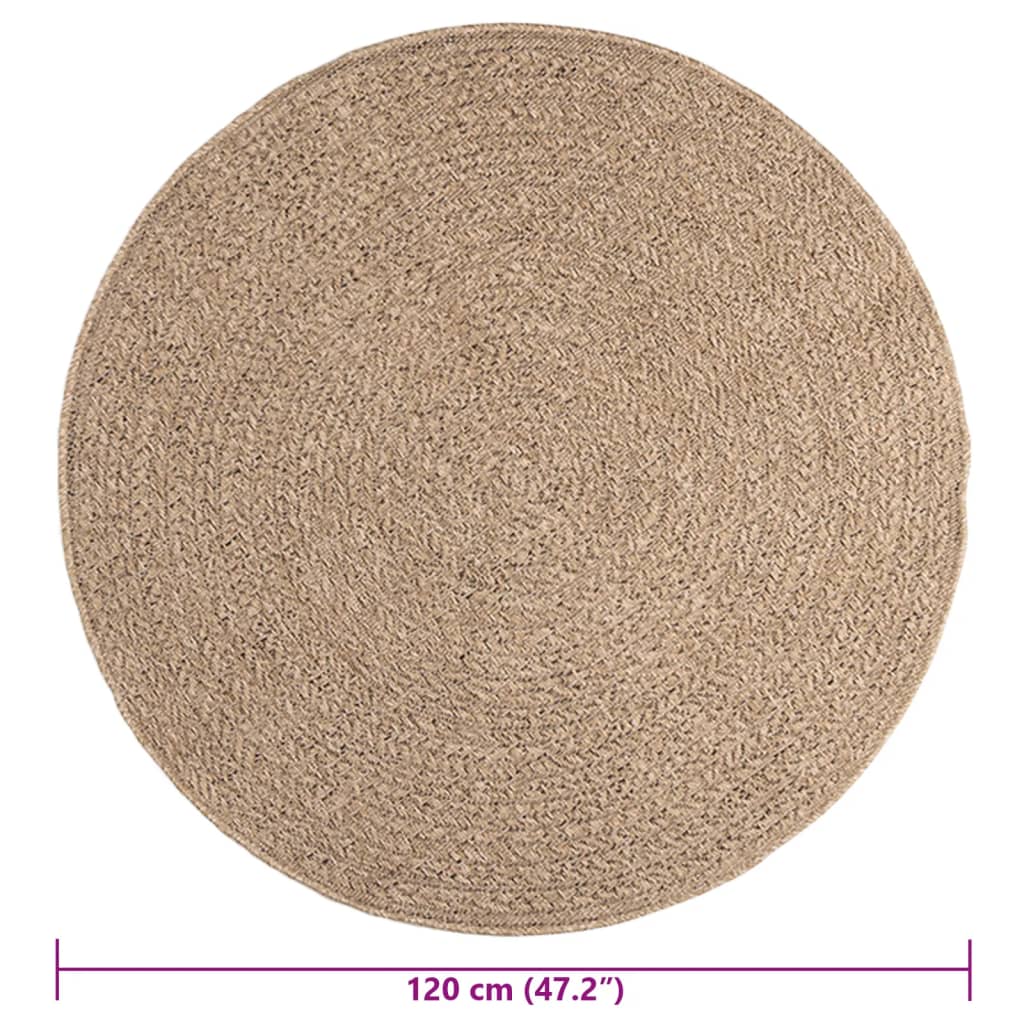 vidaXL Teppich ZIZUR 120 cm Jute-Optik Indoor und Outdoor