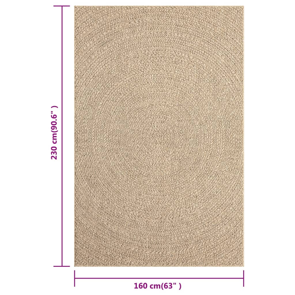 Teppich 160x230 cm Jute-Optik Innen und Außen Stilecasa