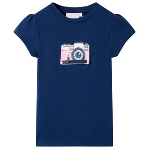 Kinder-T-Shirt Marineblau 92