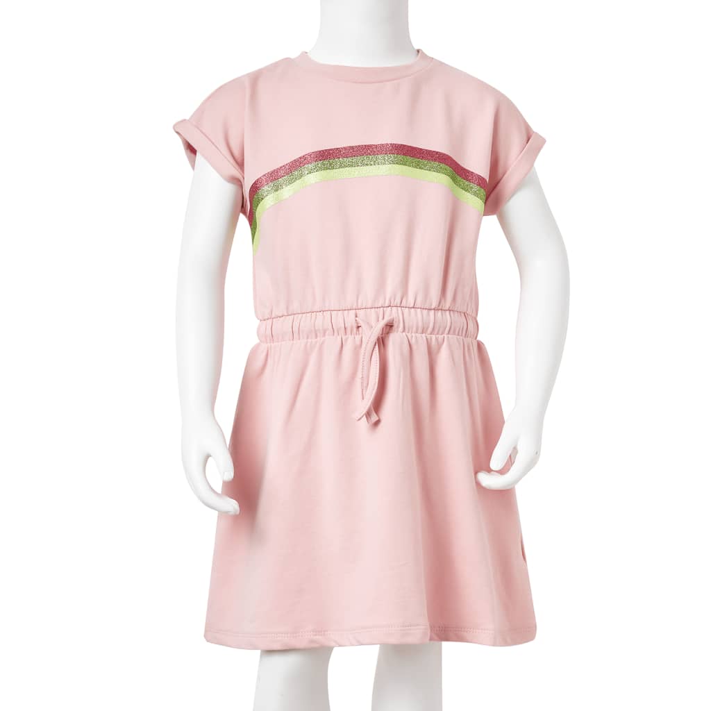 Kinderkleid mit Kordelzug Hellrosa 92