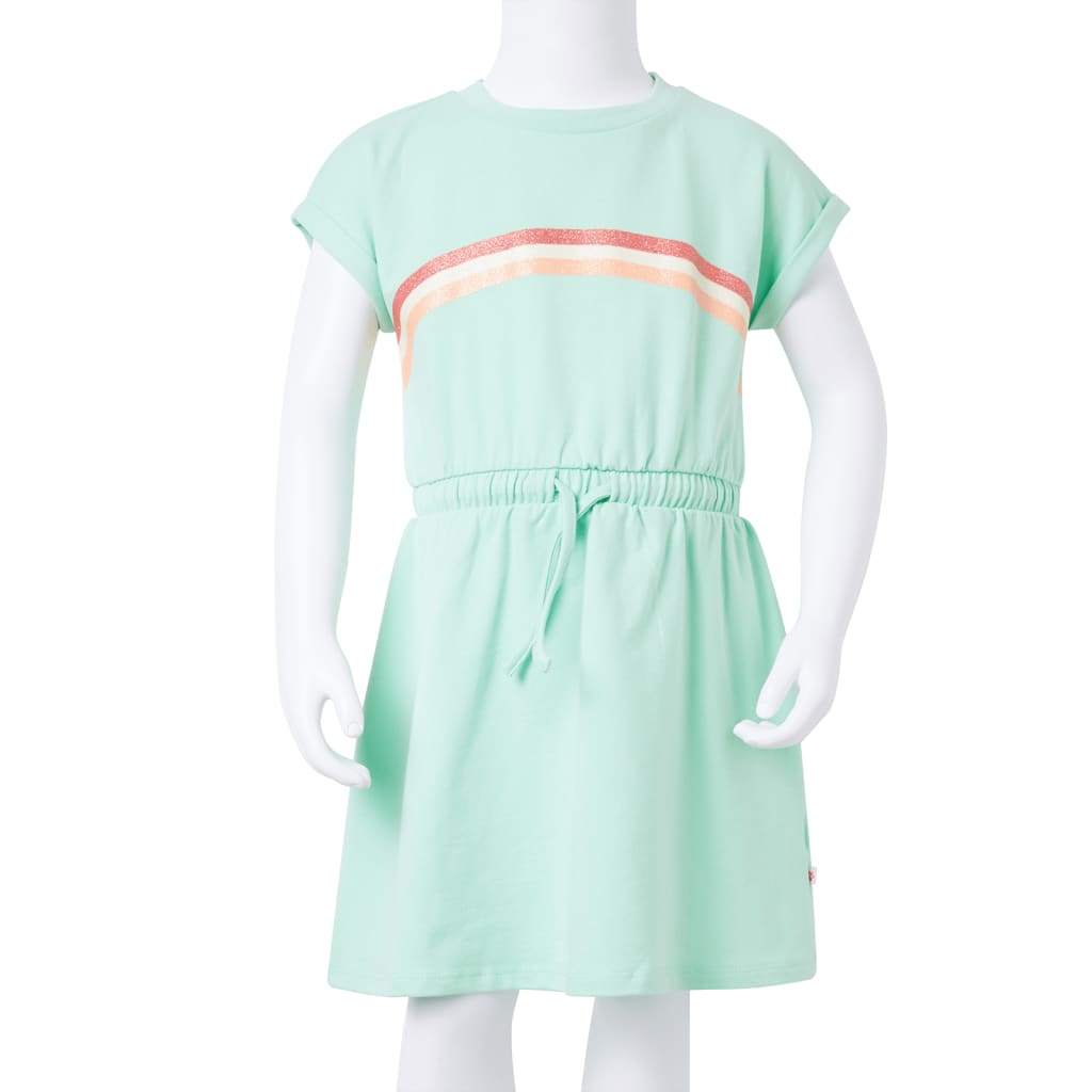 Kinderkleid mit Kordelzug Knallgrün 92