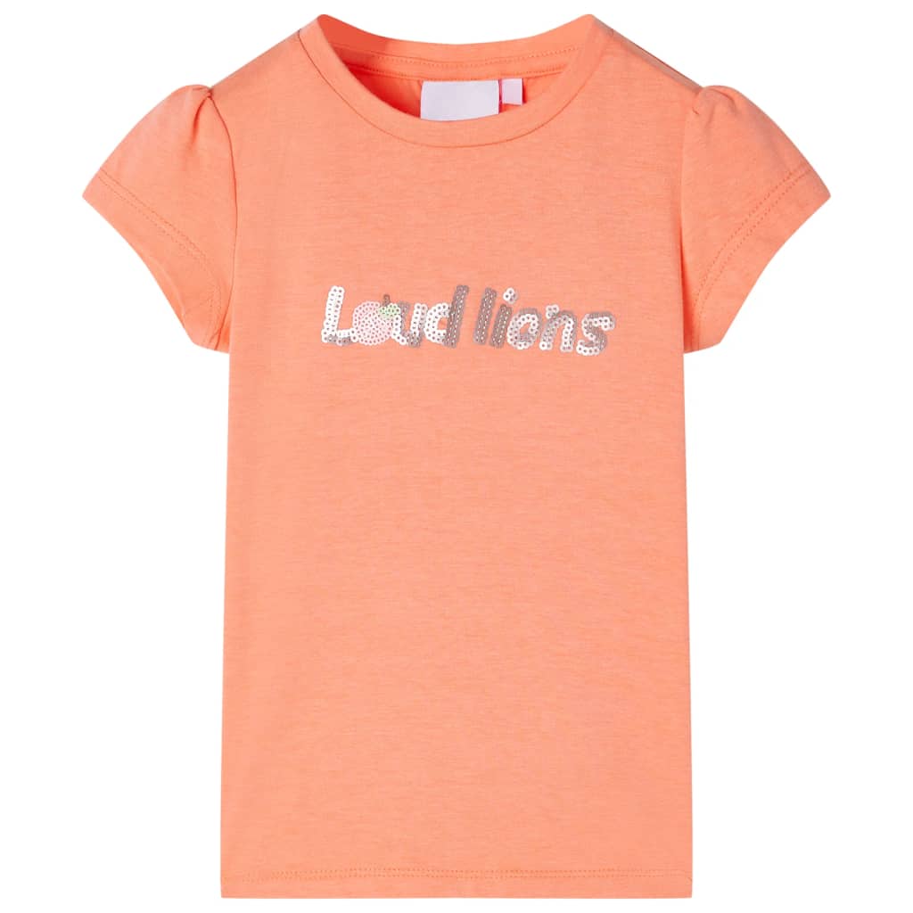 Kinder-T-Shirt mit Flügelärmeln Neonorange 92