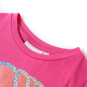 Kinder-T-Shirt Dunkelrosa 140