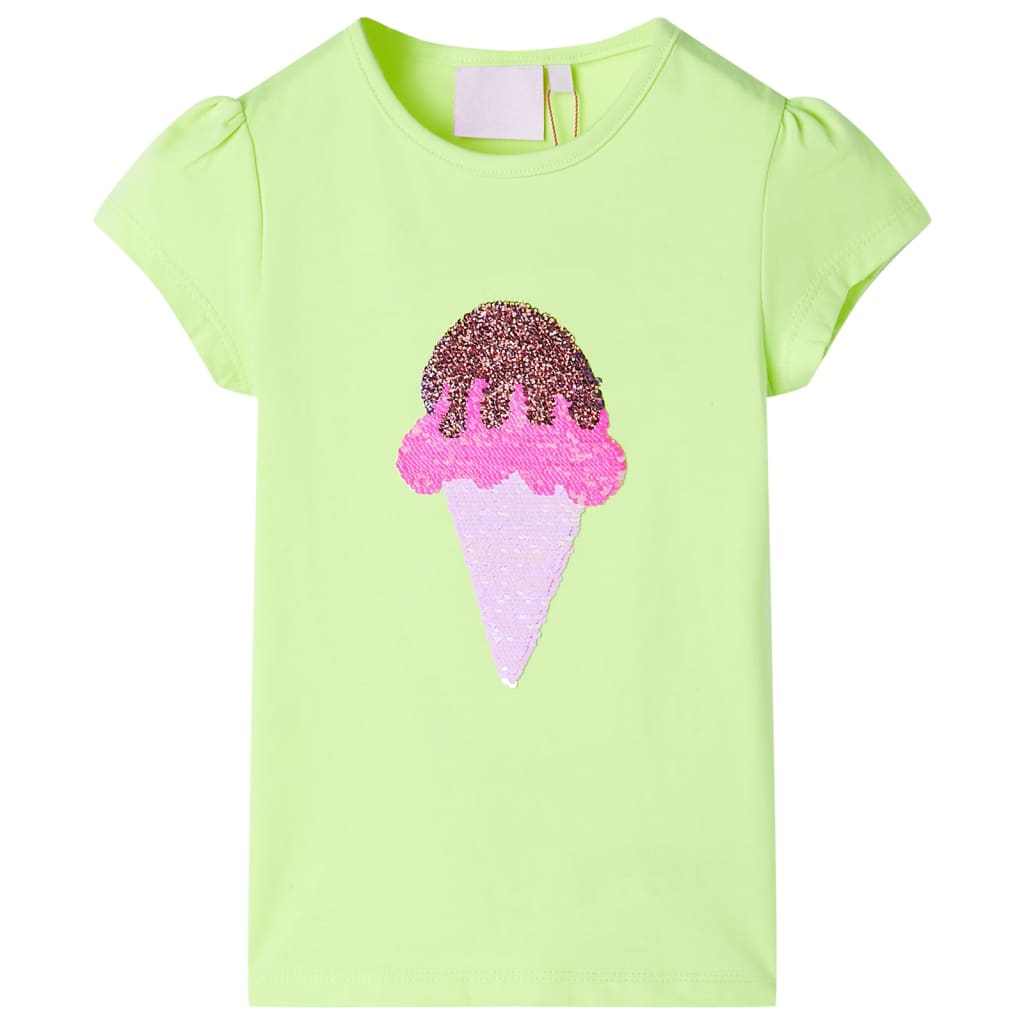 Kinder-T-Shirt Neongelb 140