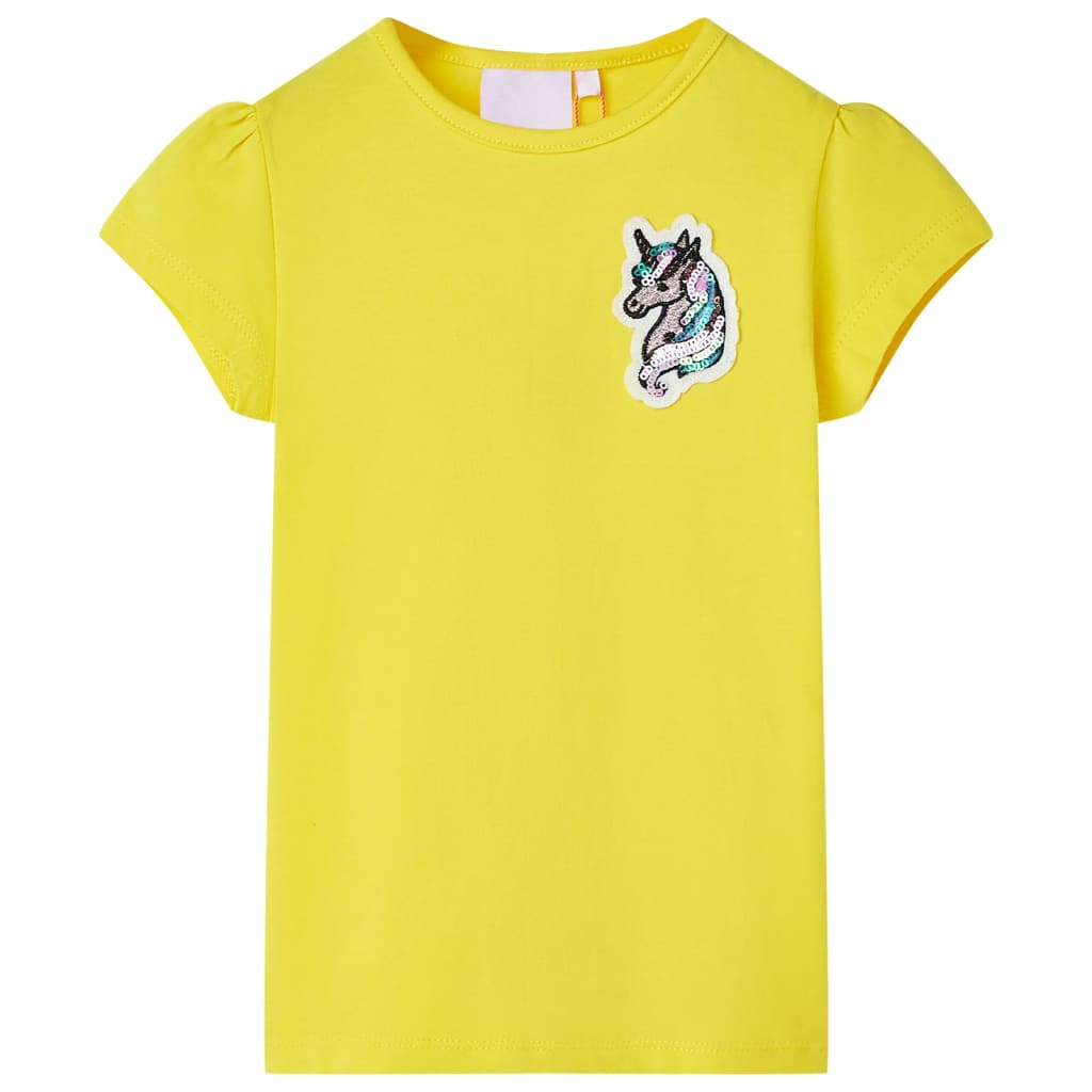 Kinder-T-Shirt Knallgelb 140