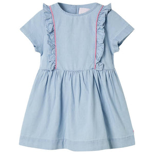 Kinderkleid mit Rüschen Hellblau 92