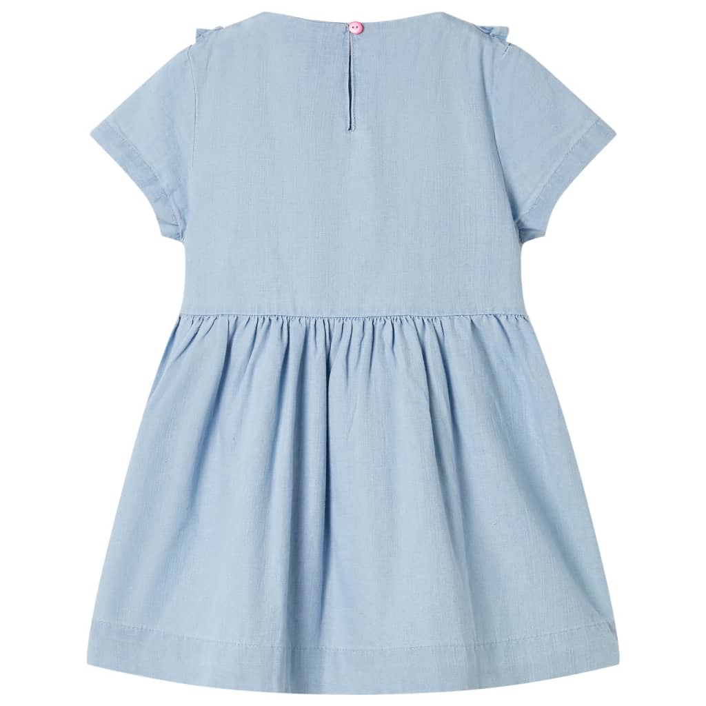 Kinderkleid mit Rüschen Hellblau 92