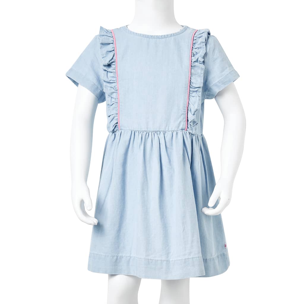 Kinderkleid mit Rüschen Hellblau 116