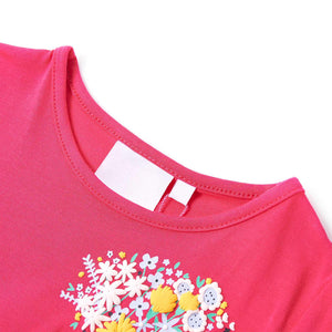 Kinder-T-Shirt Knallrosa 116