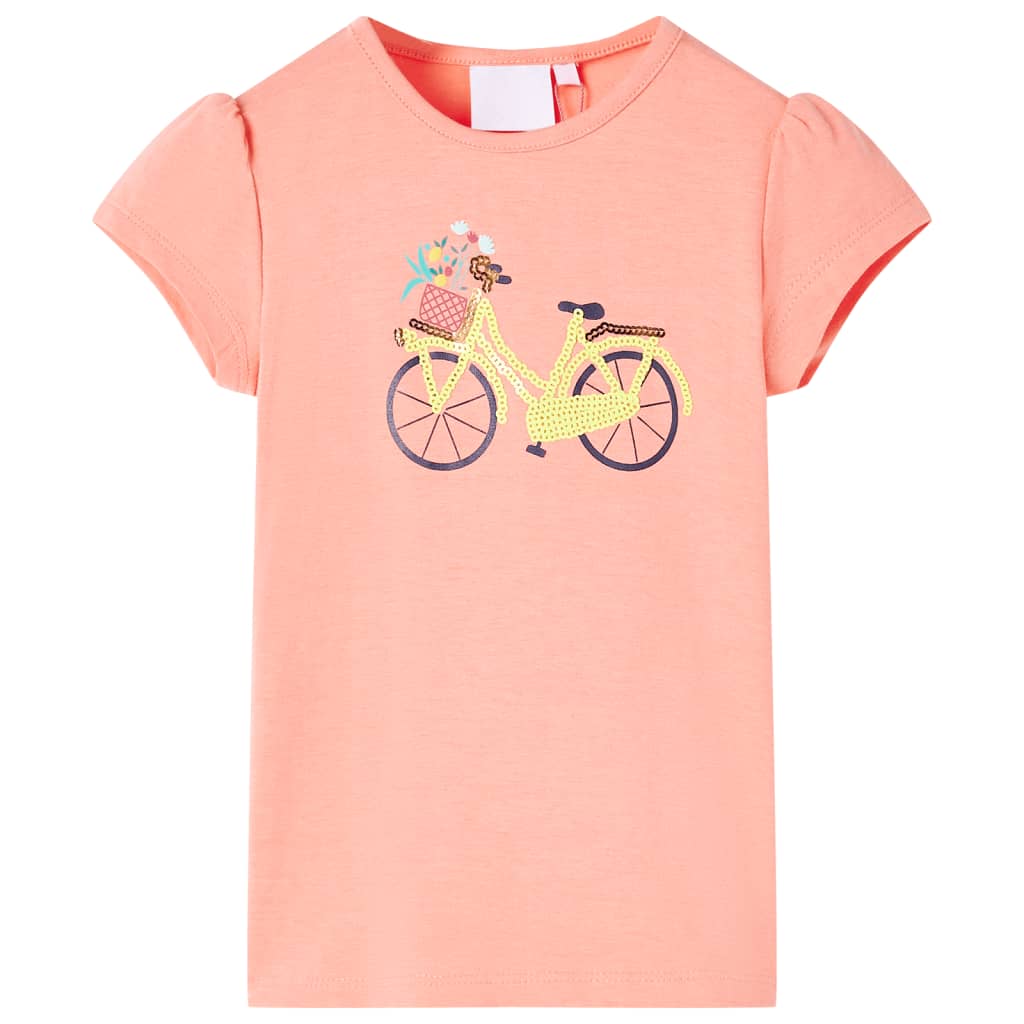 Kinder-T-Shirt Neonkoralle 104