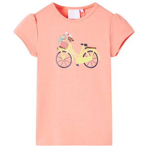 Kinder-T-Shirt Neonkoralle 104