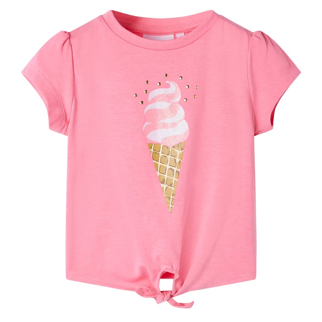 Kinder-T-Shirt Helles Neonrosa 128