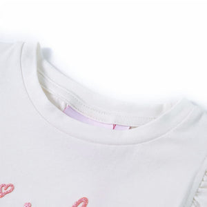 Kinder-T-Shirt mit Rüschenärmeln Ecru 104