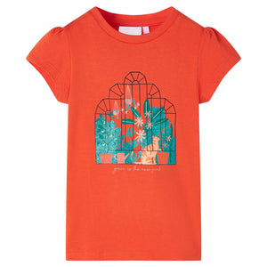 Kinder-T-Shirt Dunkelorange 128