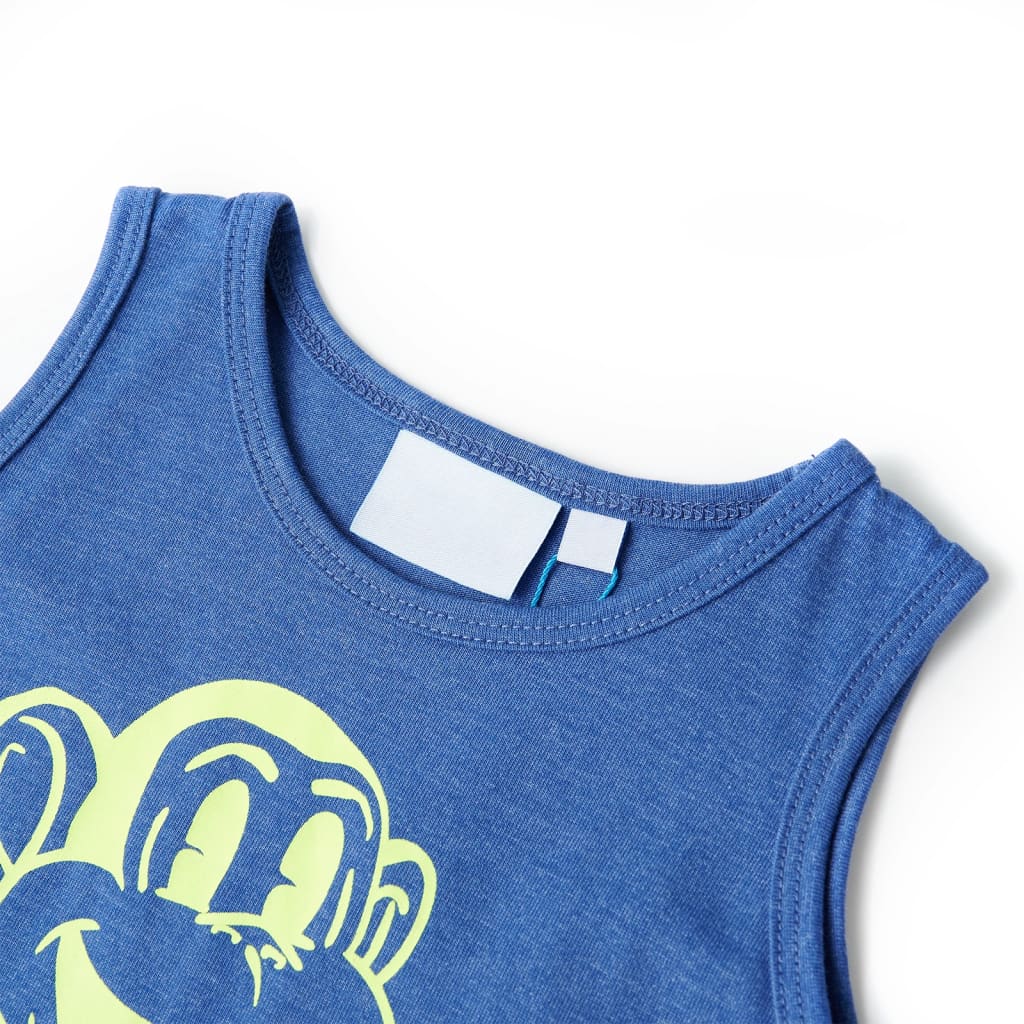 Kinder-Tanktop Blau Melange 92