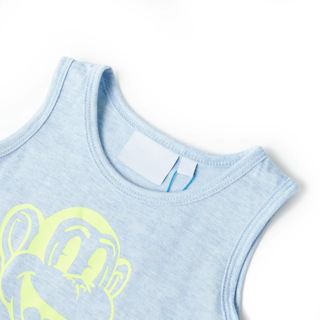 Kinder-Tanktop Hellblau Melange 104