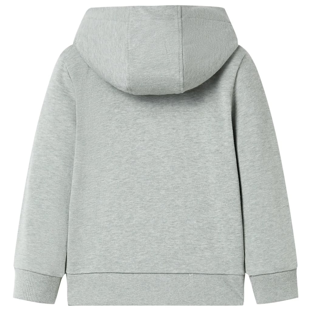 Kinder-Kapuzenpullover mit Reißverschluss Helles Khaki Melange 104