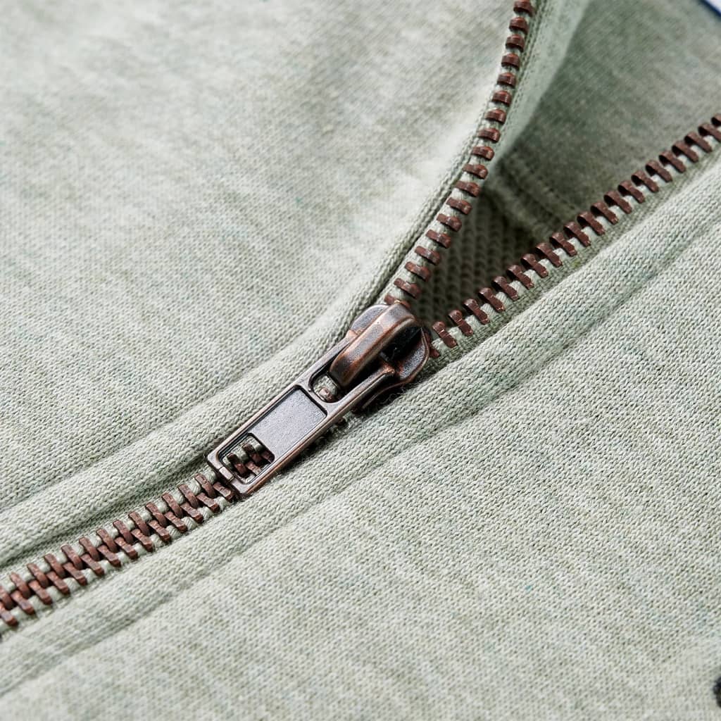 Kinder-Kapuzenpullover mit Reißverschluss Helles Khaki Melange 104