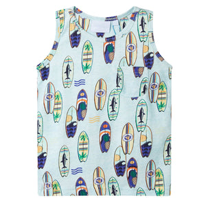 Kinder-Tanktop Hellblau Melange 92