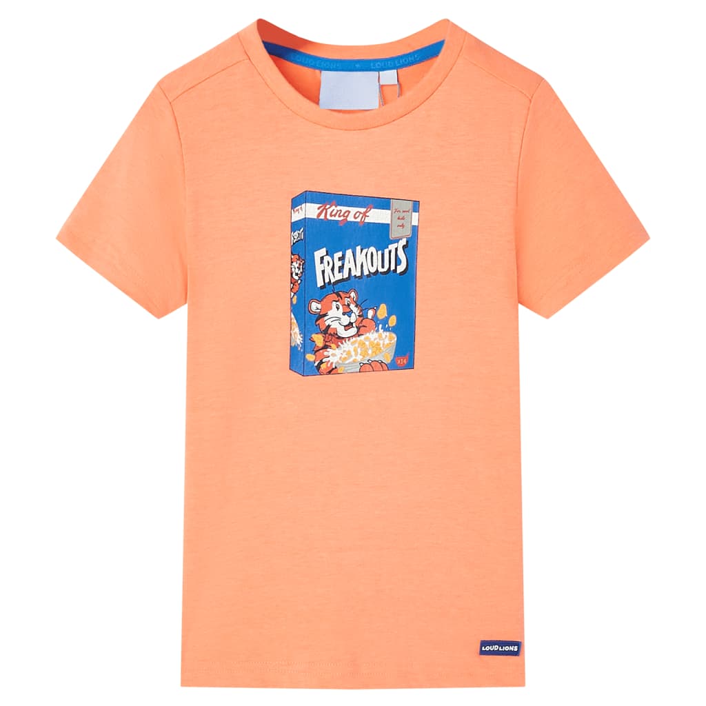 Kinder-Kurzarmshirt Neonorange 116