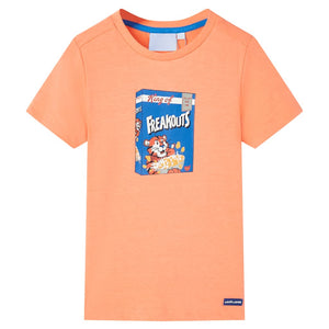 Kinder-Kurzarmshirt Neonorange 116