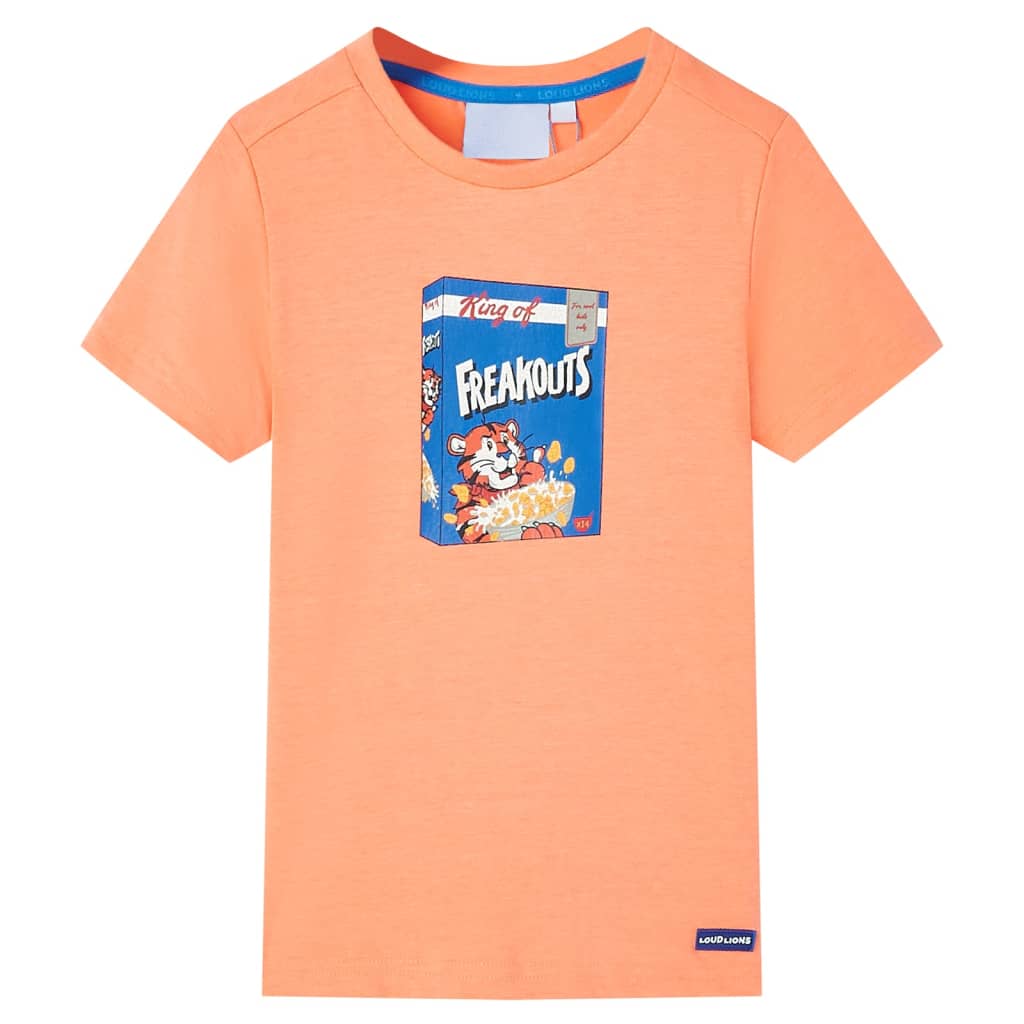 Kinder-Kurzarmshirt Neonorange 140