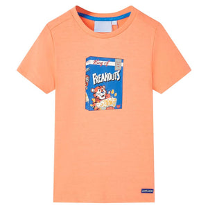 Kinder-Kurzarmshirt Neonorange 140