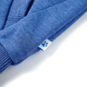 Kinder-Kapuzenpullover mit Reißverschluss Blau Melange 116