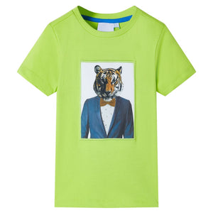 Kinder-Kurzarmshirt Limette 104