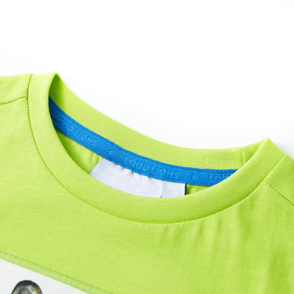 Kinder-Kurzarmshirt Limette 128