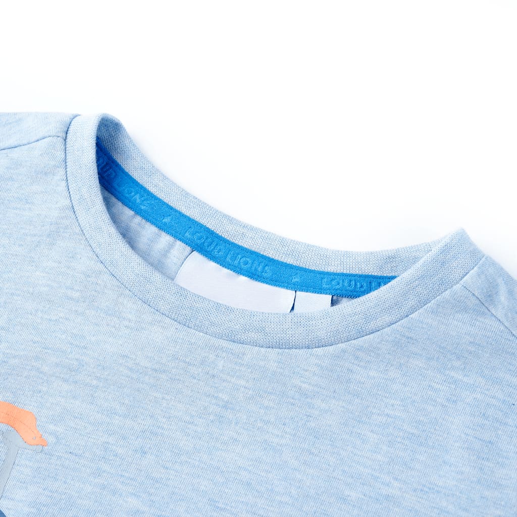 Kinder-T-Shirt Hellblau Melange 116 Stilecasa