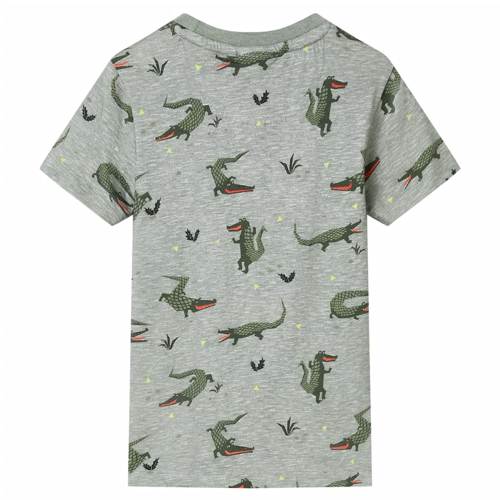 Kinder-T-Shirt Helles Khaki Melange 92