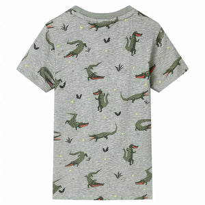 Kinder-T-Shirt Helles Khaki Melange 92