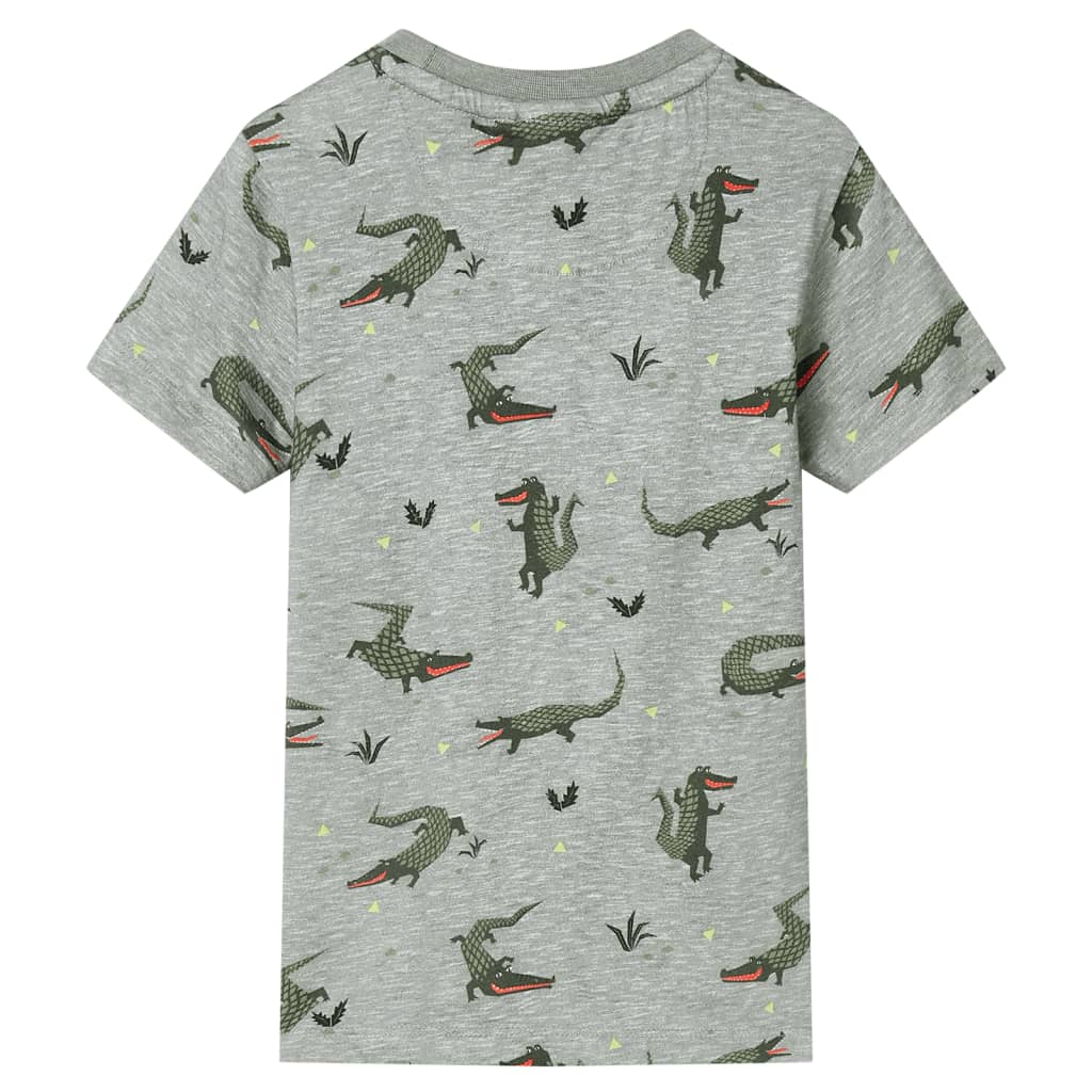 Kinder-T-Shirt Helles Khaki Melange 116