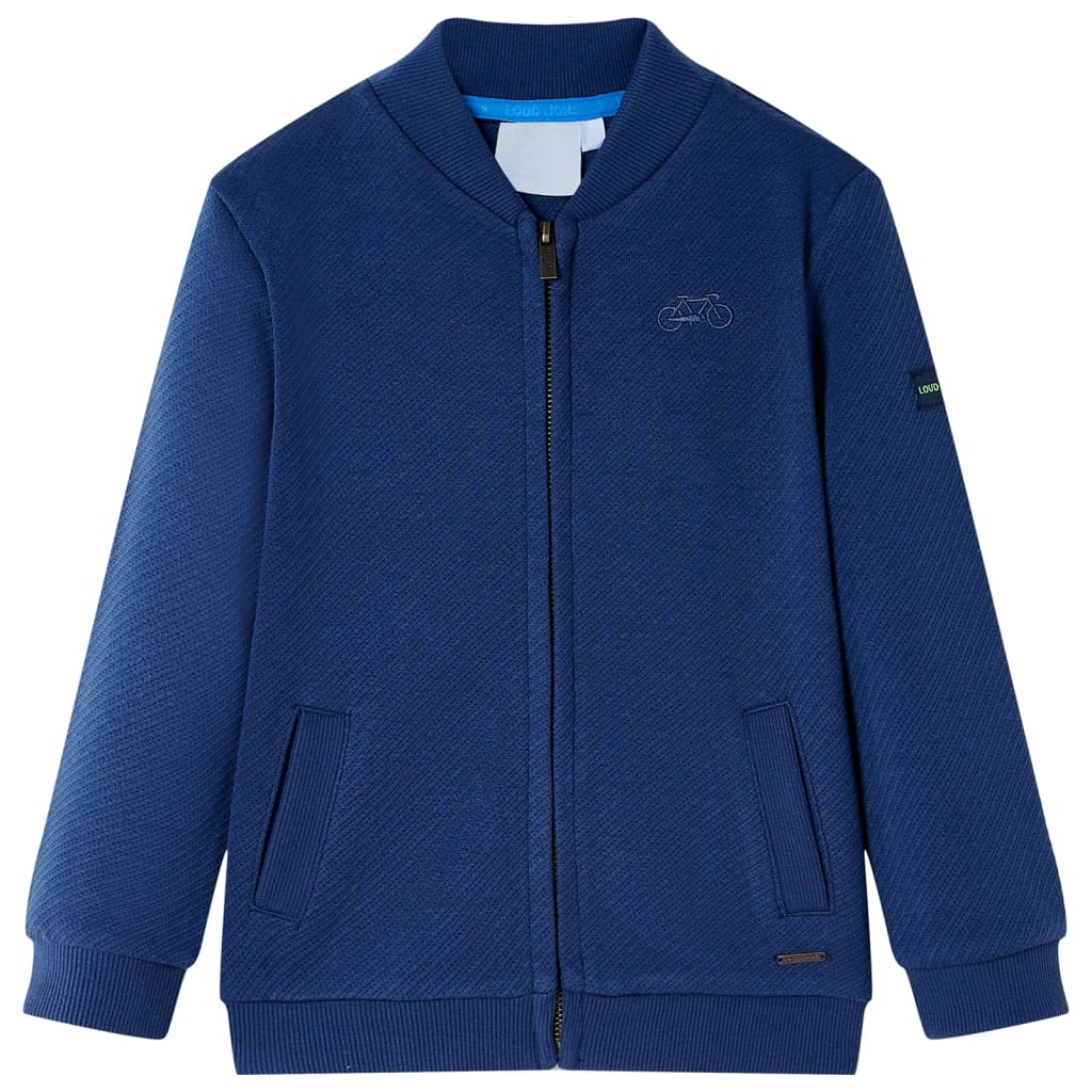 Kinder-Sweatshirt mit Reißverschluss Marineblau 116