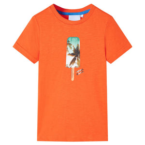 Kinder-T-Shirt Dunkelorange 104